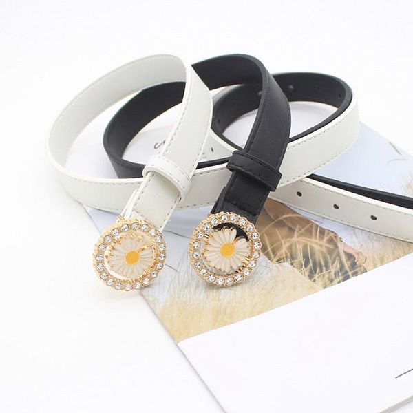 belts designer pu leather thin belt fashion daisy rhinestone pin buckle for women round alloy jeans waistband, Black;brown
belts designer pu leather thin belt fashion daisy rhinestone pin buckle for women round alloy jeans waistband, Black;brown