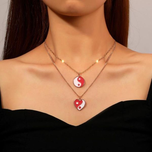 pendant necklaces 1 set 2021 vintage gossip tai chi heart necklace simple yin yang for women fashion jewelry, Silver
pendant necklaces 1 set 2021 vintage gossip tai chi heart necklace simple yin yang for women fashion jewelry, Silver