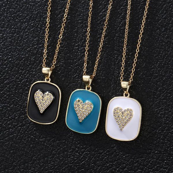 trendy stainless steel square drop oil heart pendant necklace for women charm female cute cz jewelry gifts necklaces, Silver
trendy stainless steel square drop oil heart pendant necklace for women charm female cute cz jewelry gifts necklaces, Silver