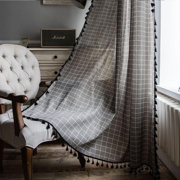 curtain & drapes grey geometric plaids for bedroom living room cotton linen printed decorative curtains with tassel home decoration
curtain & drapes grey geometric plaids for bedroom living room cotton linen printed decorative curtains with tassel home decoration