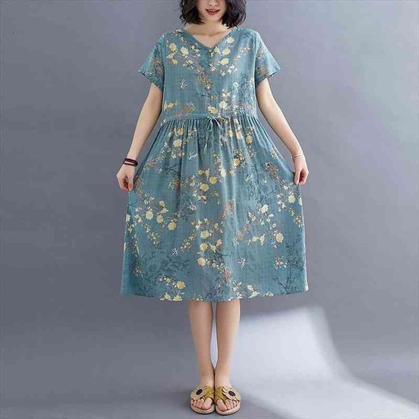arrival short sleeve loose summer womens dresses soft cotton linen print floral vintage travel casual women midi, Black;gray
arrival short sleeve loose summer womens dresses soft cotton linen print floral vintage travel casual women midi, Black;gray