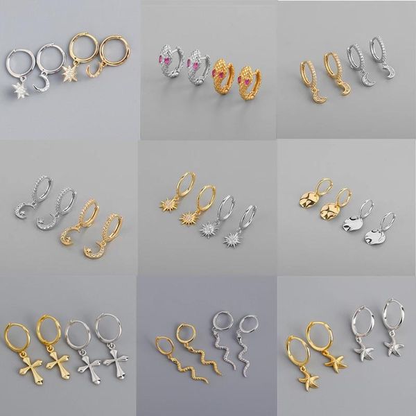 hoop & huggie 925 sterling silver punk star cross snake earrings for women girls party jewelry accessories wholesale a017, Golden;silver
hoop & huggie 925 sterling silver punk star cross snake earrings for women girls party jewelry accessories wholesale a017, Golden;silver
