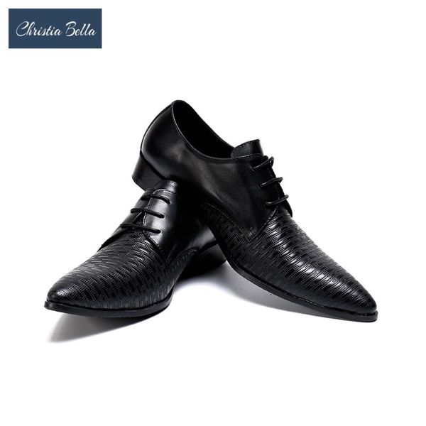 dress shoes christia bella fashion solid genuine leather men business plus size lace up pointed toe formal party, Black
dress shoes christia bella fashion solid genuine leather men business plus size lace up pointed toe formal party, Black