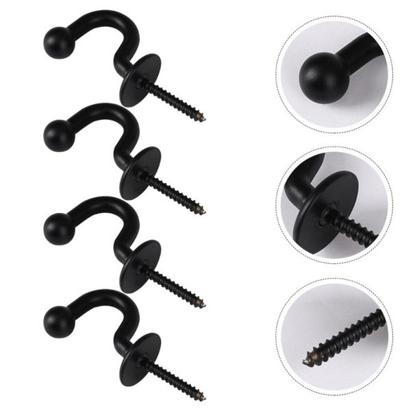 4pcs metal hanging hooks curtain zinc alloy modern hanger (black) & rails 
4pcs metal hanging hooks curtain zinc alloy modern hanger (black) & rails