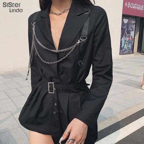 women's wool & blends sisterlinda punk patchwork belt solid coat and jacket women slim long full sleeve jackets mujer fashion leisure c, Black
women's wool & blends sisterlinda punk patchwork belt solid coat and jacket women slim long full sleeve jackets mujer fashion leisure c, Black