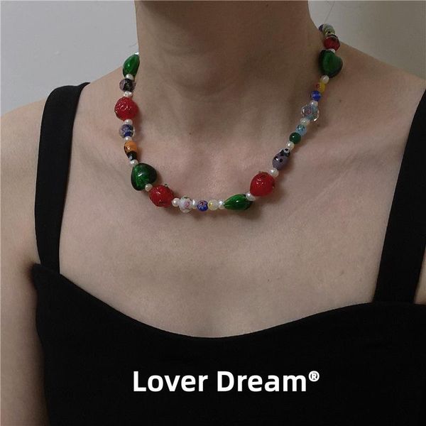chokers cute pearl necklace for women colorful glaze love fruit insect chic lovely beaded clavicle chain female necklaces wholesale, Golden;silver
chokers cute pearl necklace for women colorful glaze love fruit insect chic lovely beaded clavicle chain female necklaces wholesale, Golden;silver
