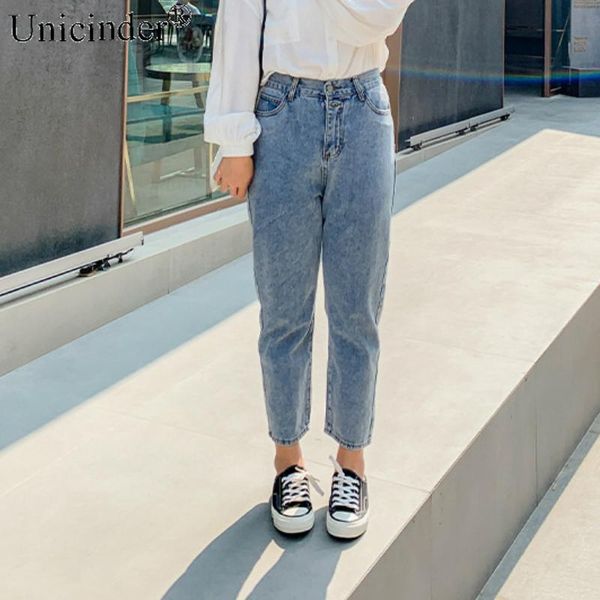 unicinder wash cotton straight tube loose high waist pants plus size women's jeans summer 2021 # 9594, Blue
unicinder wash cotton straight tube loose high waist pants plus size women's jeans summer 2021 # 9594, Blue