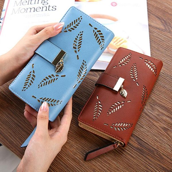 wallets women wallet pu leather purse female long gold hollow leaves pouch handbag for coin card holders clutch, Red;black
wallets women wallet pu leather purse female long gold hollow leaves pouch handbag for coin card holders clutch, Red;black