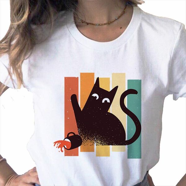 cartoon cat 90s funny print womens casual basis o collar white short sleeve shirt,drop ship
cartoon cat 90s funny print womens casual basis o collar white short sleeve shirt,drop ship