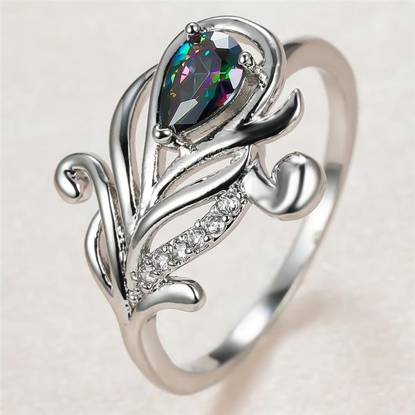 Luxury Female Rainbow Crystal Stone Ring Charm Silver Color Thin Wedding Rings For Women Cute Bride Peacock Tail Engagement, Slivery;golden
Luxury Female Rainbow Crystal Stone Ring Charm Silver Color Thin Wedding Rings For Women Cute Bride Peacock Tail Engagement, Slivery;golden