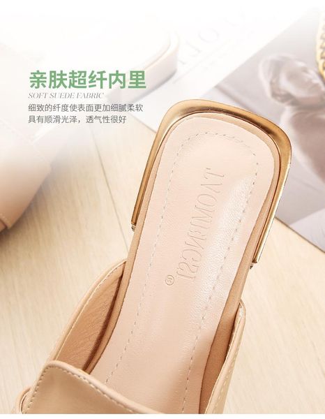 slippers fashion large size women's shoes european and american half belt buckle baotou empty single women, Black
slippers fashion large size women's shoes european and american half belt buckle baotou empty single women, Black
