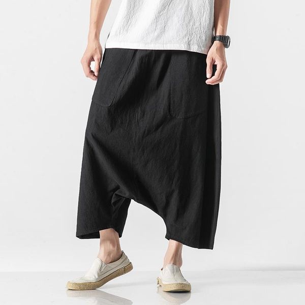 colors men elastic waist loose casual cotton linen wide leg cross pants male japan streewear kimono pant skirt trousers mid men's, Black
colors men elastic waist loose casual cotton linen wide leg cross pants male japan streewear kimono pant skirt trousers mid men's, Black