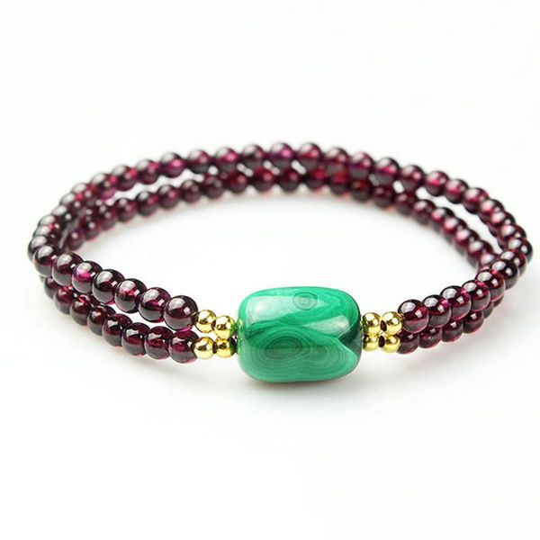beaded, strands wholesale natural garnet stone bracelets wine red beads and malachite two layers bracelet lucky for women crystal jewelry, Black
beaded, strands wholesale natural garnet stone bracelets wine red beads and malachite two layers bracelet lucky for women crystal jewelry, Black