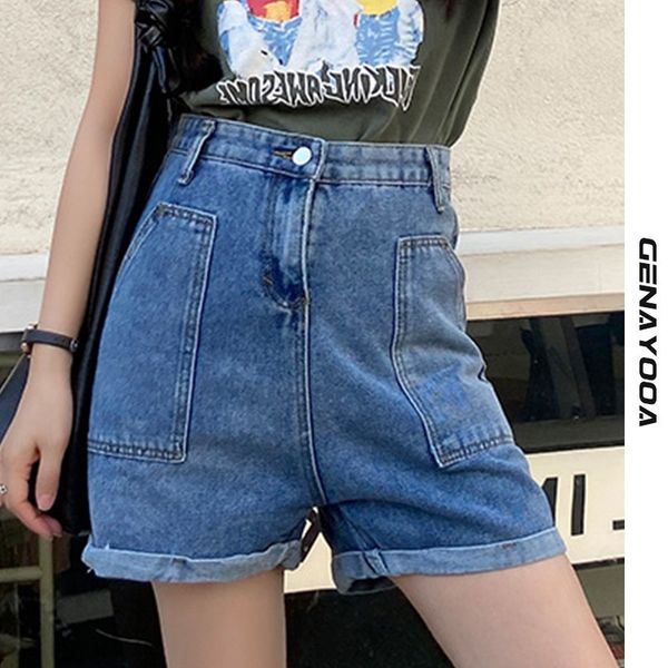 genayooa summer plus size jean high waist biker women korean style denim shorts oversize blue pants 210417, White;black
genayooa summer plus size jean high waist biker women korean style denim shorts oversize blue pants 210417, White;black