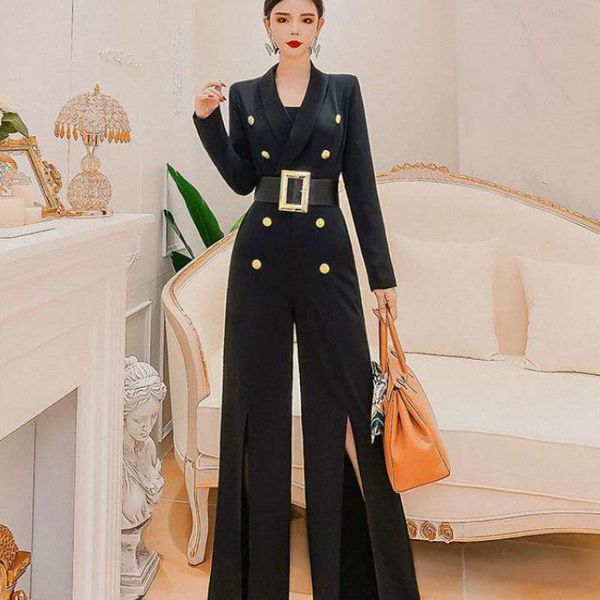 design office lady rompers womens jumpsuit luxurious one piece pants korean style overalls female combinaison femme salopette women's j, Black;white
design office lady rompers womens jumpsuit luxurious one piece pants korean style overalls female combinaison femme salopette women's j, Black;white
