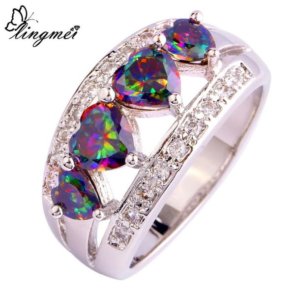 cluster rings lingmei gorgeous jewelry fashion heartmystic rainbow white cz silver color ring size 6-12 wholesale, Golden;silver
cluster rings lingmei gorgeous jewelry fashion heartmystic rainbow white cz silver color ring size 6-12 wholesale, Golden;silver