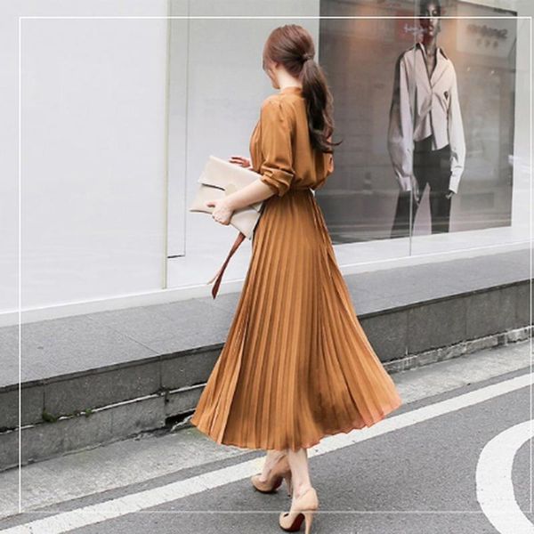 temperament v-neck ladies dress chiffon long sleeves party dresses female autumn fashion women pleated casual, Black;gray
temperament v-neck ladies dress chiffon long sleeves party dresses female autumn fashion women pleated casual, Black;gray