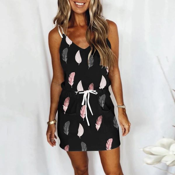 casual dresses 2021 women tie-up suspender dress female printing sleeveless backless short with pockets summer mini, Black;gray
casual dresses 2021 women tie-up suspender dress female printing sleeveless backless short with pockets summer mini, Black;gray