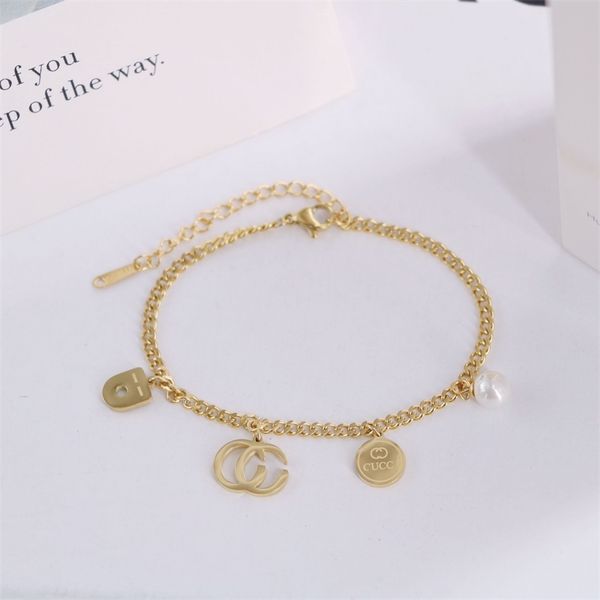 decorative titanium steel ancient home letter small round brand mask face pearl bracelet playful age reducing element combination fashion, Silver
decorative titanium steel ancient home letter small round brand mask face pearl bracelet playful age reducing element combination fashion, Silver