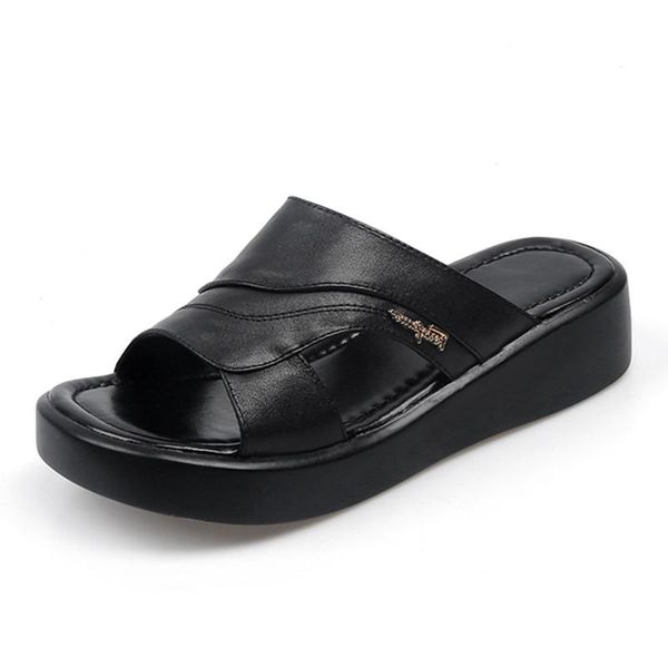 summer ladies slippers slip on women falts platform casual shoes woman genuine leather beath size 41 42 43, Black
summer ladies slippers slip on women falts platform casual shoes woman genuine leather beath size 41 42 43, Black