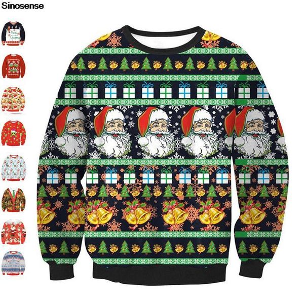 women's sweaters women men santa ugly christmas sweater pullover holiday party xmas crew neck sweatshirt 3d funny printed jumpers, White;black
women's sweaters women men santa ugly christmas sweater pullover holiday party xmas crew neck sweatshirt 3d funny printed jumpers, White;black