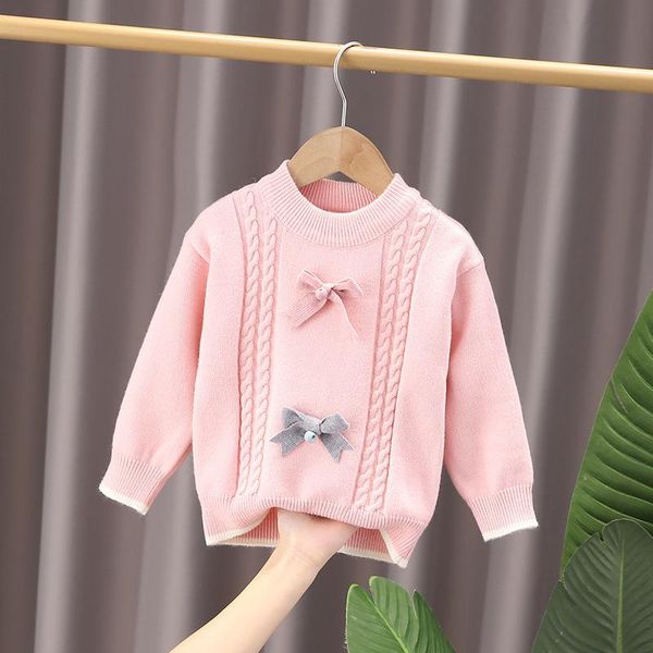 pullover children's sweater clothing girls autumn and winter bow, Blue 
pullover children's sweater clothing girls autumn and winter bow, Blue