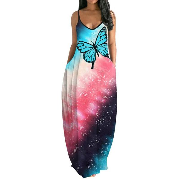 summer dress women casual plus size maxi dresses long butterfly print loose boho spaghetti strap clothing tunic, Black;gray
summer dress women casual plus size maxi dresses long butterfly print loose boho spaghetti strap clothing tunic, Black;gray
