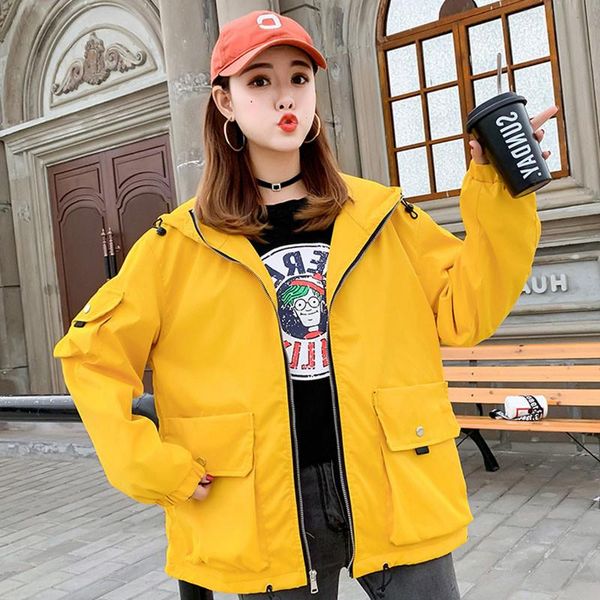 women's trench coats 2021 women clothing autumn winter hooded coat young fashion casual trend girl loose zipper overcoat, Tan;black
women's trench coats 2021 women clothing autumn winter hooded coat young fashion casual trend girl loose zipper overcoat, Tan;black
