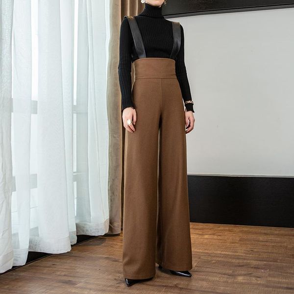 women's pants & capris wool wide leg female 2021 woolen straps big straight high waist drop trousers streetwear harajuku women, Black;white
women's pants & capris wool wide leg female 2021 woolen straps big straight high waist drop trousers streetwear harajuku women, Black;white
