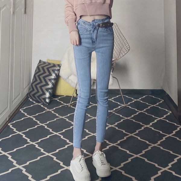 women's jeans 2021 spring fashion net celebrity high waist slimming, machine careful belt decoration small feet pencil female, Blue
women's jeans 2021 spring fashion net celebrity high waist slimming, machine careful belt decoration small feet pencil female, Blue