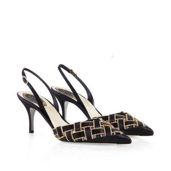 women's formal shoes baotou sandals word buckle woven hollow 2021 thin heel pointed celebrity high heel's wedding, Black
women's formal shoes baotou sandals word buckle woven hollow 2021 thin heel pointed celebrity high heel's wedding, Black