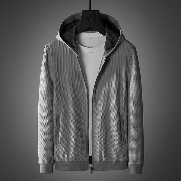 men's jackets 2021 light luxury simple woven honeycomb mesh elastic breathable hooded jacket autumn casual coat, Black;brown
men's jackets 2021 light luxury simple woven honeycomb mesh elastic breathable hooded jacket autumn casual coat, Black;brown