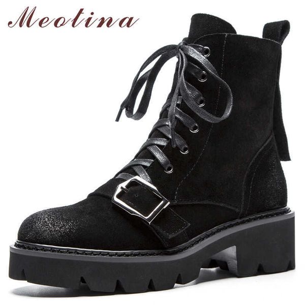 meotina autumn genuine leather motorcycle boots women cow suede flat ankle boots buckle round toe shoes ladies winter size 34-39 210608, Black
meotina autumn genuine leather motorcycle boots women cow suede flat ankle boots buckle round toe shoes ladies winter size 34-39 210608, Black