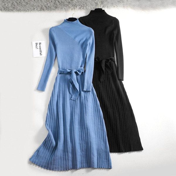 casual dresses autumn winter maxi sweater dress elegant a-line solid slim women long sleeve ol female with belt, Black;gray
casual dresses autumn winter maxi sweater dress elegant a-line solid slim women long sleeve ol female with belt, Black;gray