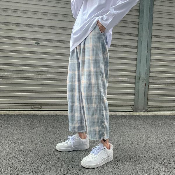 men's pants casual men all-match plaid loose korean style ins chic drawstring elastic waist adjustable student harajuku ankle-length, Black
men's pants casual men all-match plaid loose korean style ins chic drawstring elastic waist adjustable student harajuku ankle-length, Black