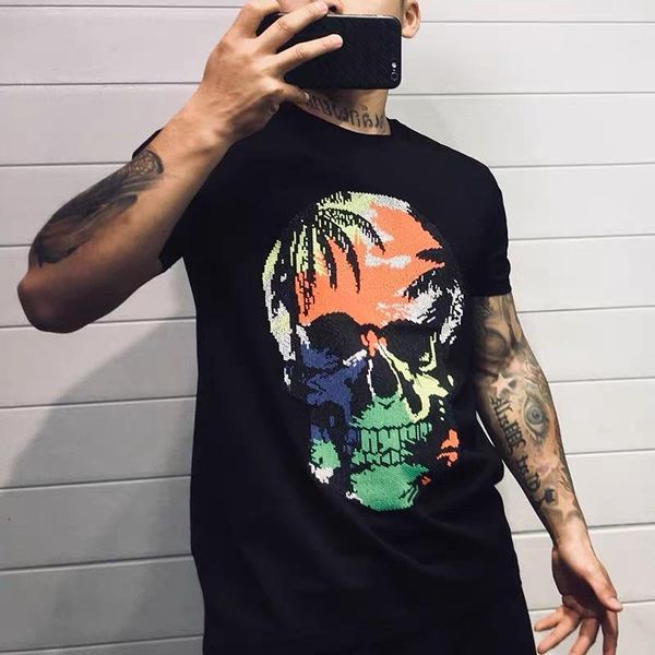 men's t-shirts summer 2021 rhinestone short sleeve skull color t-shirt slim mercerized cotton breathable bottoming shirt, White;black
men's t-shirts summer 2021 rhinestone short sleeve skull color t-shirt slim mercerized cotton breathable bottoming shirt, White;black
