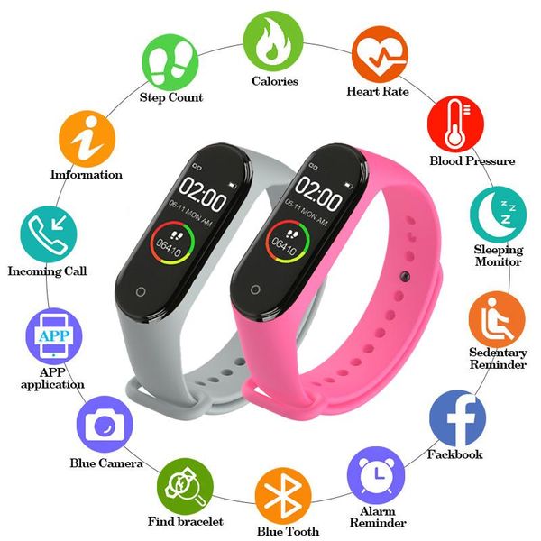 wristwatches waterproof smart color screen m4 watch heart rate monitor monitoring health tracker sports bracelet digital for men women, Slivery;brown
wristwatches waterproof smart color screen m4 watch heart rate monitor monitoring health tracker sports bracelet digital for men women, Slivery;brown