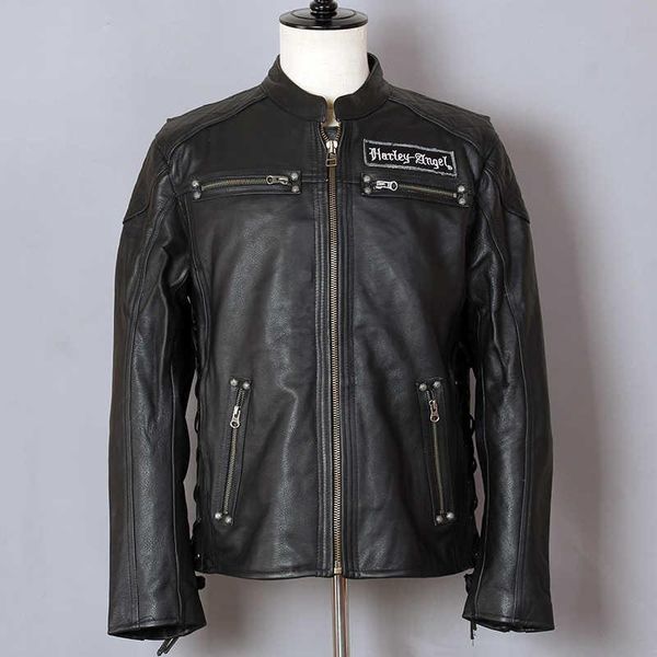 men's leather & faux 2021 genuine jacket men fashion slim profession motorcycle biker cowskin stand collar real coat, Black
men's leather & faux 2021 genuine jacket men fashion slim profession motorcycle biker cowskin stand collar real coat, Black