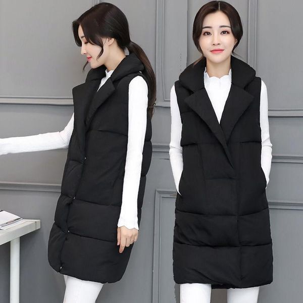 women's vests sleeveless 2021 cotton vest women down jacket long korean fashion casual winter streetwear slim waistcoat, Black;white
women's vests sleeveless 2021 cotton vest women down jacket long korean fashion casual winter streetwear slim waistcoat, Black;white