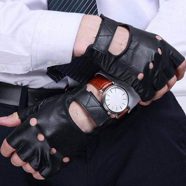 cycling gloves fashion men slip-resistant leather sheep moto punk fingerless half finger luvas driving training fitness guantes, Black
cycling gloves fashion men slip-resistant leather sheep moto punk fingerless half finger luvas driving training fitness guantes, Black