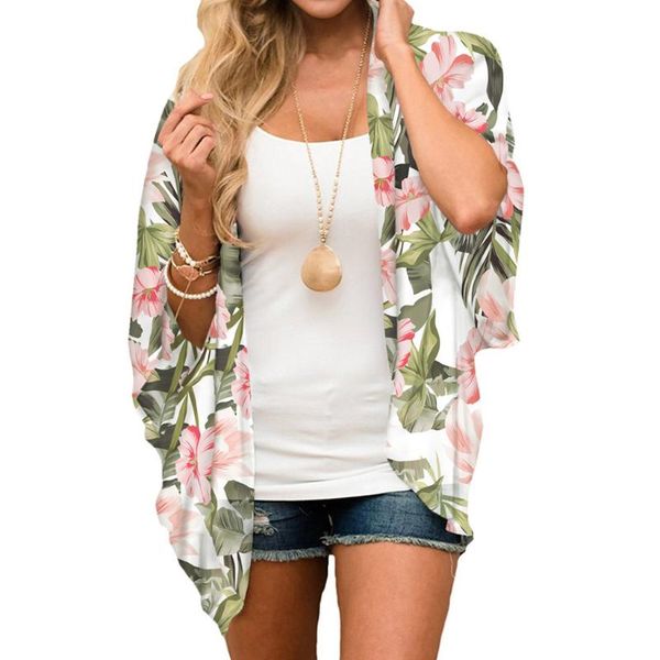 women bikini beach dress swimsuit cardigan cover up open front print tunic chiffon blouse pareo loose swim smock women's swimwear, White;black
women bikini beach dress swimsuit cardigan cover up open front print tunic chiffon blouse pareo loose swim smock women's swimwear, White;black