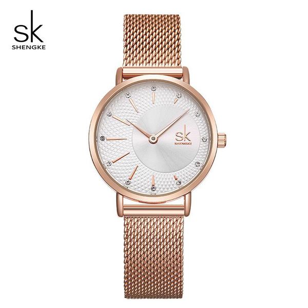 wristwatches shengke women wrist watches stainless steel mesh band female quartz watch sk ladies clock, Slivery;brown
wristwatches shengke women wrist watches stainless steel mesh band female quartz watch sk ladies clock, Slivery;brown