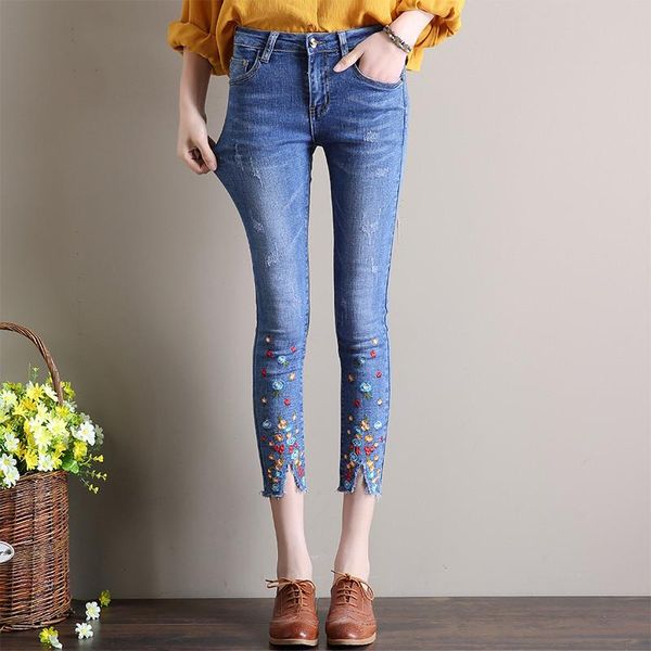 autumn spring flower embroidery skinny jeans woman vintage full-length pencil pants elastic denim trousers plus size a43 women's, Blue
autumn spring flower embroidery skinny jeans woman vintage full-length pencil pants elastic denim trousers plus size a43 women's, Blue