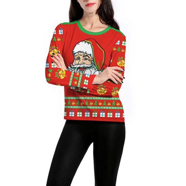 women's hoodies & sweatshirts autumn and winter casual wild round collar santa printed long-sleeved straight version of the bottom vcxz, Black
women's hoodies & sweatshirts autumn and winter casual wild round collar santa printed long-sleeved straight version of the bottom vcxz, Black