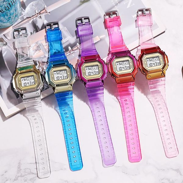 style fashion square sports waterproof outdoor luminous men's and women's digital watch transparent gradient rainbow color wristwa, Slivery;brown
style fashion square sports waterproof outdoor luminous men's and women's digital watch transparent gradient rainbow color wristwa, Slivery;brown