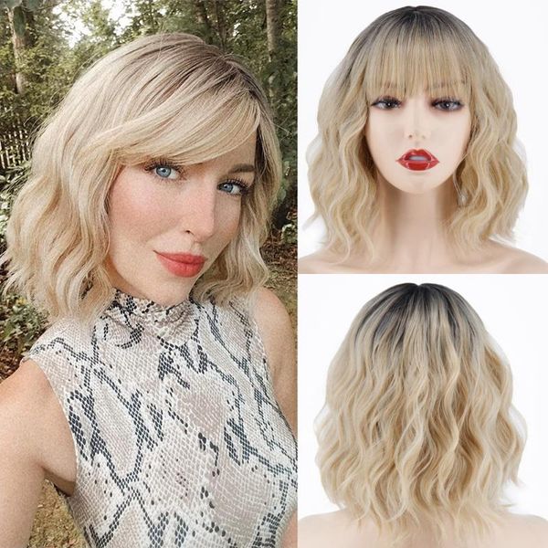synthetic wigs short bob wavy hairstyle ombre blonde shoulder length wig for women halloween cosplay fiber, Black
synthetic wigs short bob wavy hairstyle ombre blonde shoulder length wig for women halloween cosplay fiber, Black