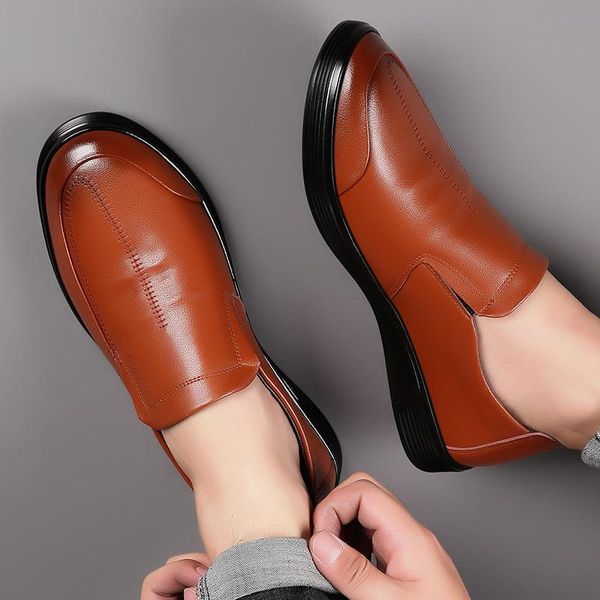 soft cow leather men's shoes man brown business dress classic round toe moccasins zapatos hombre, Black
soft cow leather men's shoes man brown business dress classic round toe moccasins zapatos hombre, Black
