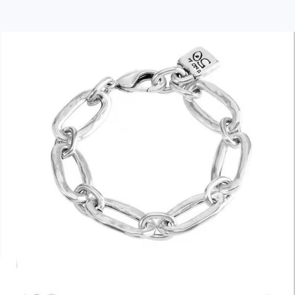 charm bracelets fashion 925 silver bracelet unode 50 link chain jewelry for women and men gifts, Golden;silver