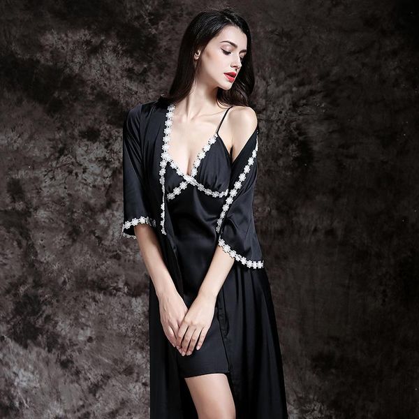 women's tracksuits womens satin silk pajamas set couple sleepwear 2021 spring summer plus size nightgown robe 2 piece home suit househo, Gray
women's tracksuits womens satin silk pajamas set couple sleepwear 2021 spring summer plus size nightgown robe 2 piece home suit househo, Gray