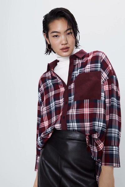 women's blouses & shirts 2021 spring summer grand prix plaid zaraing women shirt coat sheining vadiming female blouse clothes a9605, White
women's blouses & shirts 2021 spring summer grand prix plaid zaraing women shirt coat sheining vadiming female blouse clothes a9605, White
